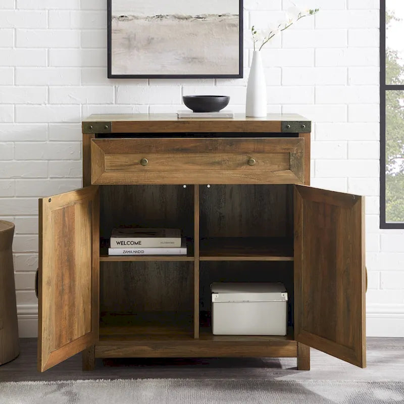 Meuble d'appoint Middlebrook de 76 cm (30 pouces) avec porte de grange rustique