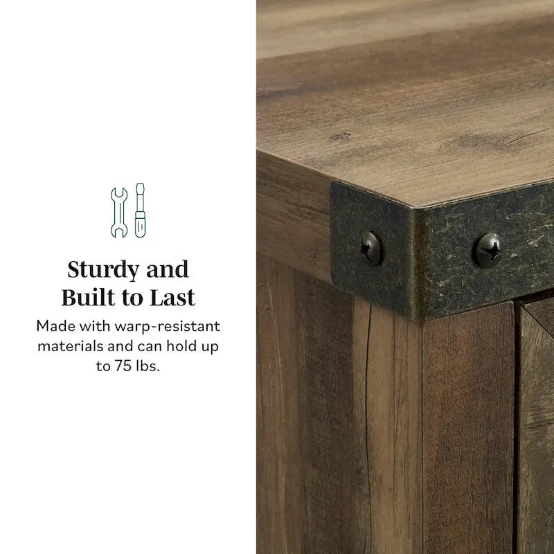 Meuble d'appoint Middlebrook de 76 cm (30 pouces) avec porte de grange rustique