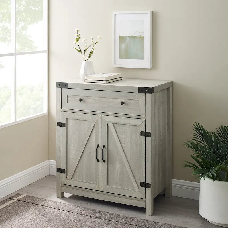 Meuble d'appoint Middlebrook de 76 cm (30 pouces) avec porte de grange rustique