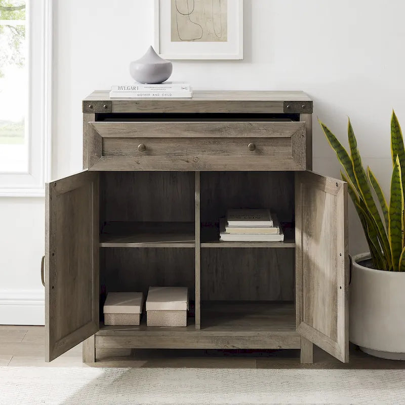 Meuble d'appoint Middlebrook de 76 cm (30 pouces) avec porte de grange rustique