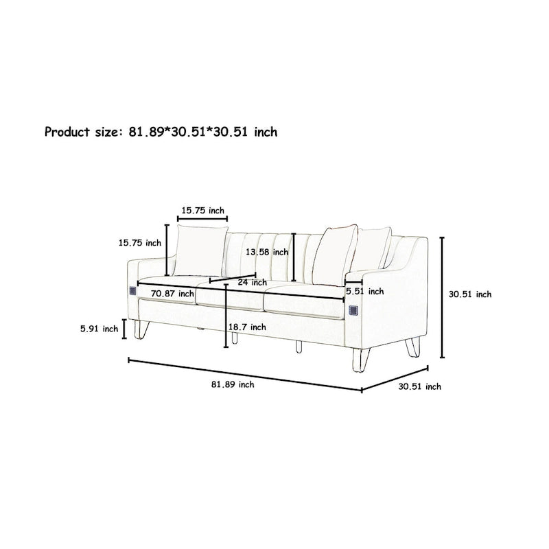 Canapé luxueux en velours rose avec détails dorés - Canapé moderne 3 places avec coussins moelleux