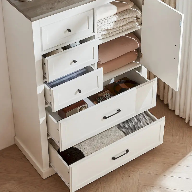 Commode rustique en bois pour chambre à coucher