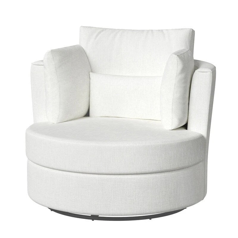 Fauteuil d'appoint pivotant en chenille, revêtement souple et moderne (lot de 2)