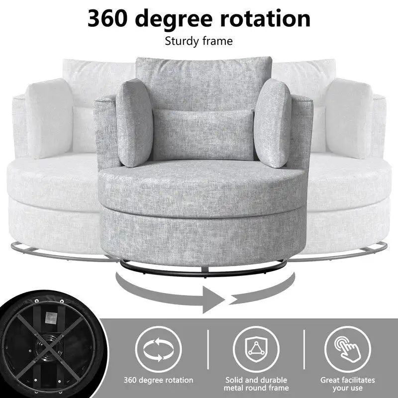 Fauteuil d'appoint pivotant en chenille, revêtement souple et moderne (lot de 2)