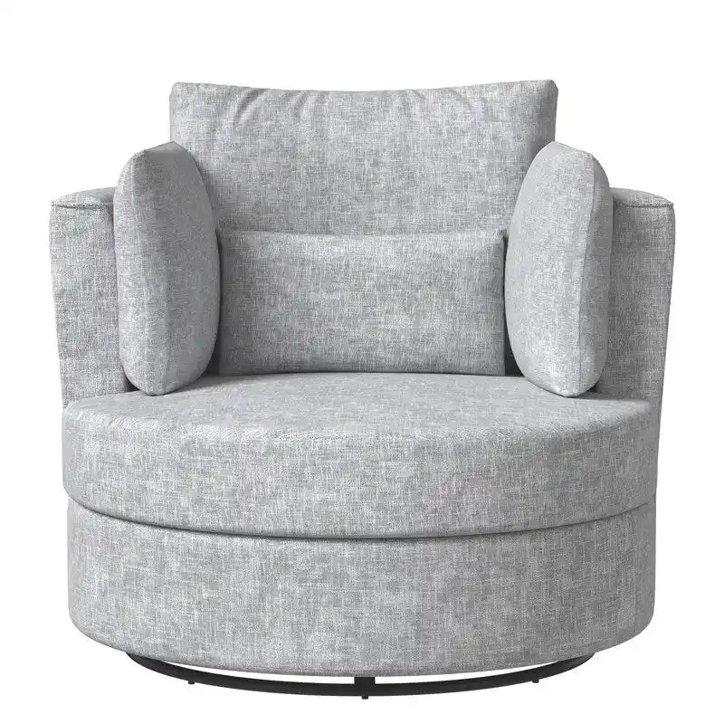 Fauteuil d'appoint pivotant en chenille, revêtement souple et moderne (lot de 2)