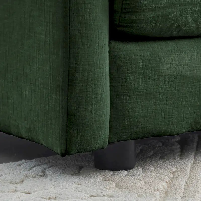 Canapé d'angle modulaire 5 pièces en chenille avec pouf
