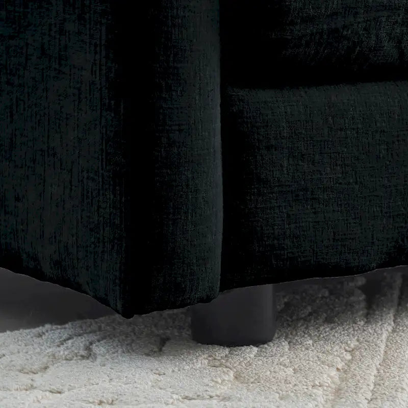 Canapé d'angle modulaire 5 pièces en chenille avec pouf