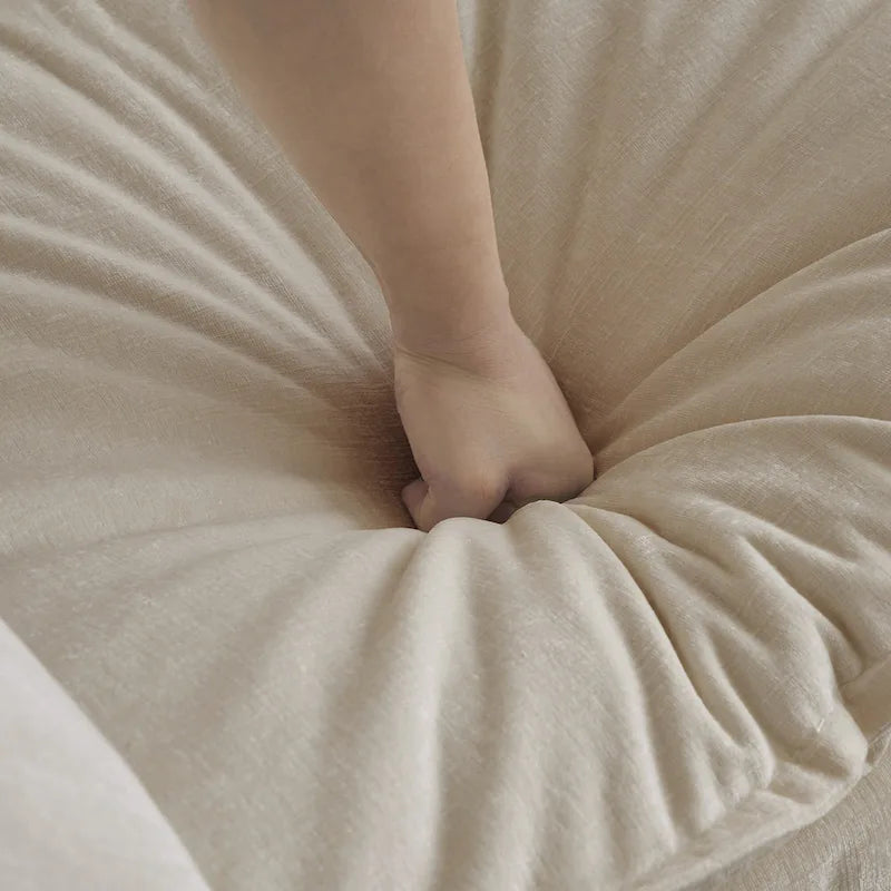 Canapé d'angle modulaire 5 pièces en chenille avec pouf