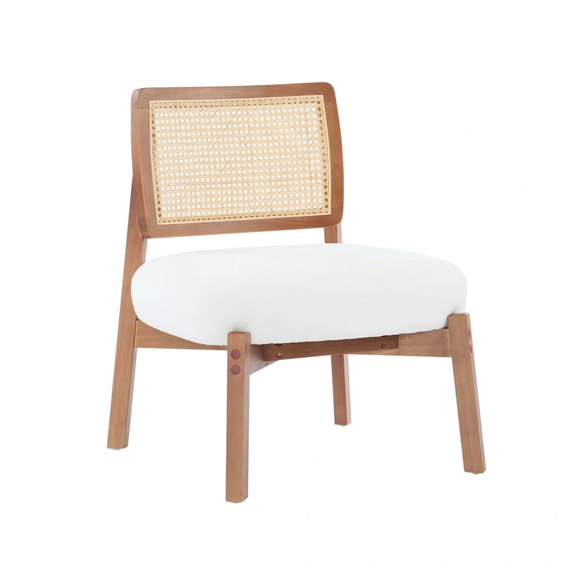 Christopher Knight Home - Alma (Lot de 2) Fauteuil lounge beige moderne avec dossier tissé et structure en bois robuste