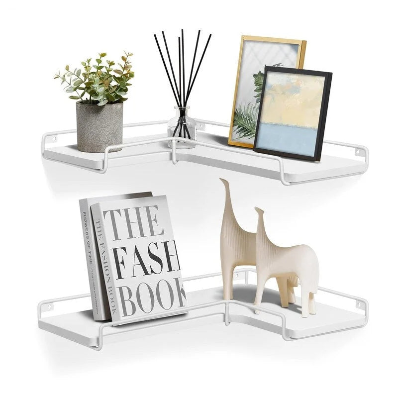 Ensemble de 2 étagères d'angle murales - 15,7 cm (P) x 5,5 cm (L) x 1,6 cm (H)