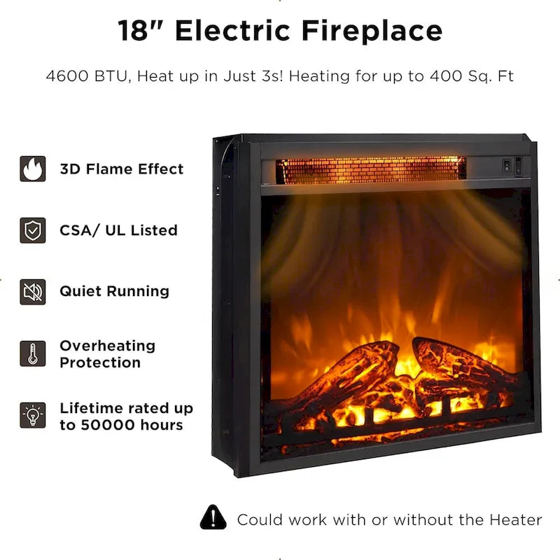 Meuble TV cheminée style ferme, centre de divertissement rustique