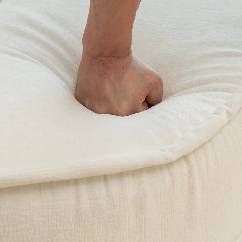 Fauteuil d'appoint moderne rond avec repose-pieds - Canapé lounge en velours