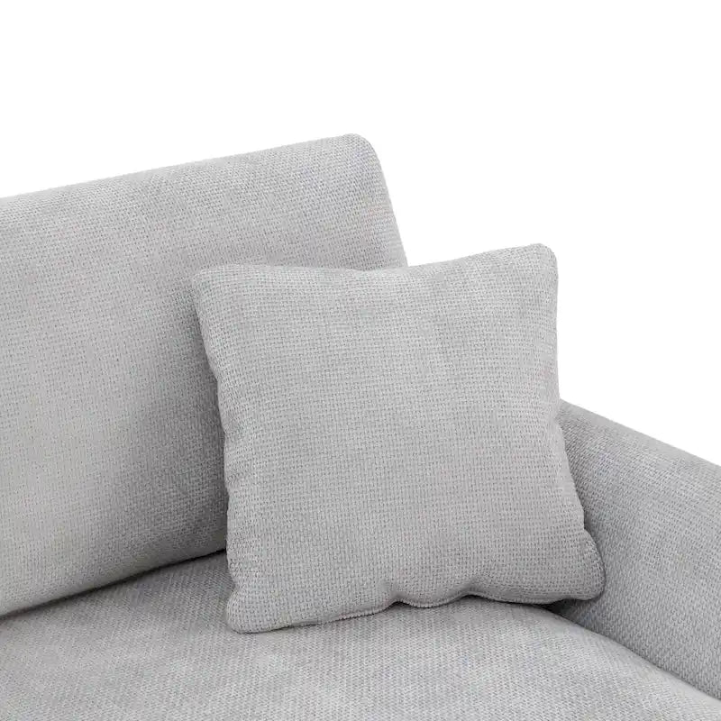 Canapé d'angle en chenille 119 avec méridienne et 2 coussins