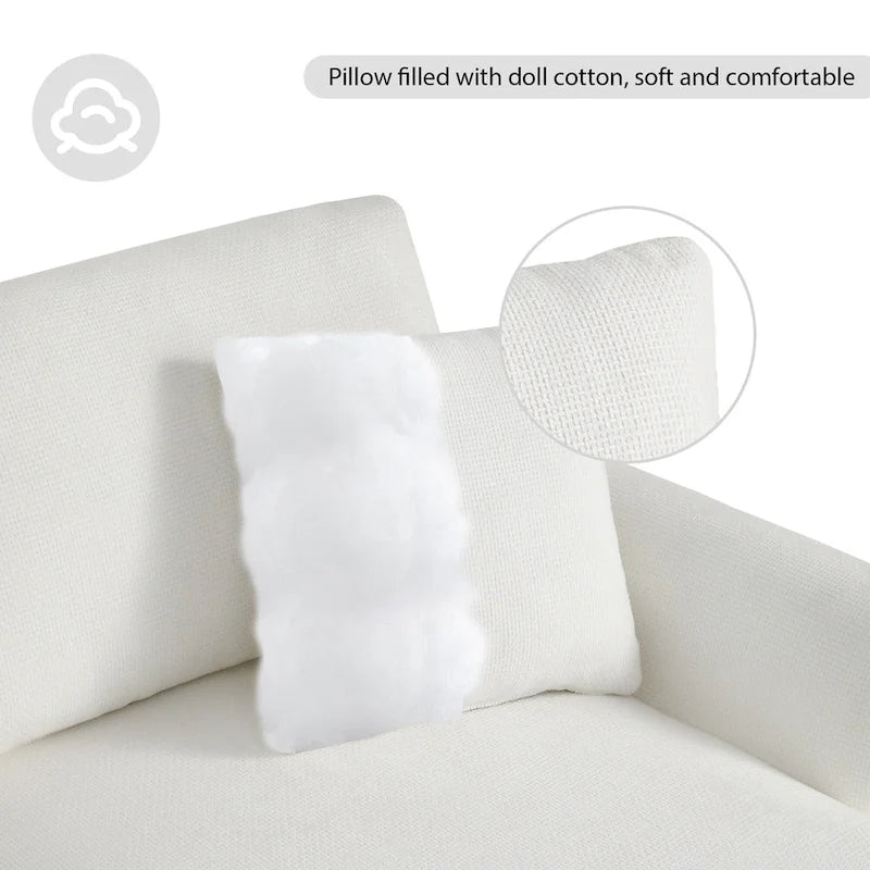 Canapé d'angle en chenille 119 avec méridienne et 2 coussins