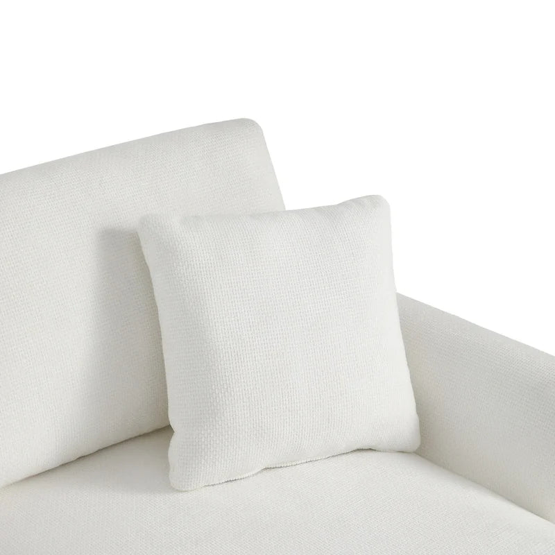 Canapé d'angle en chenille 119 avec méridienne et 2 coussins