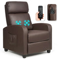 Fauteuil de massage inclinable Gymax, canapé une place rembourré avec repose-pieds