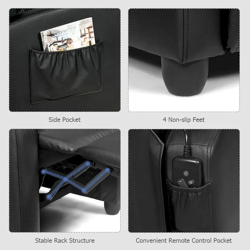 Fauteuil de massage inclinable Gymax, canapé une place rembourré avec repose-pieds