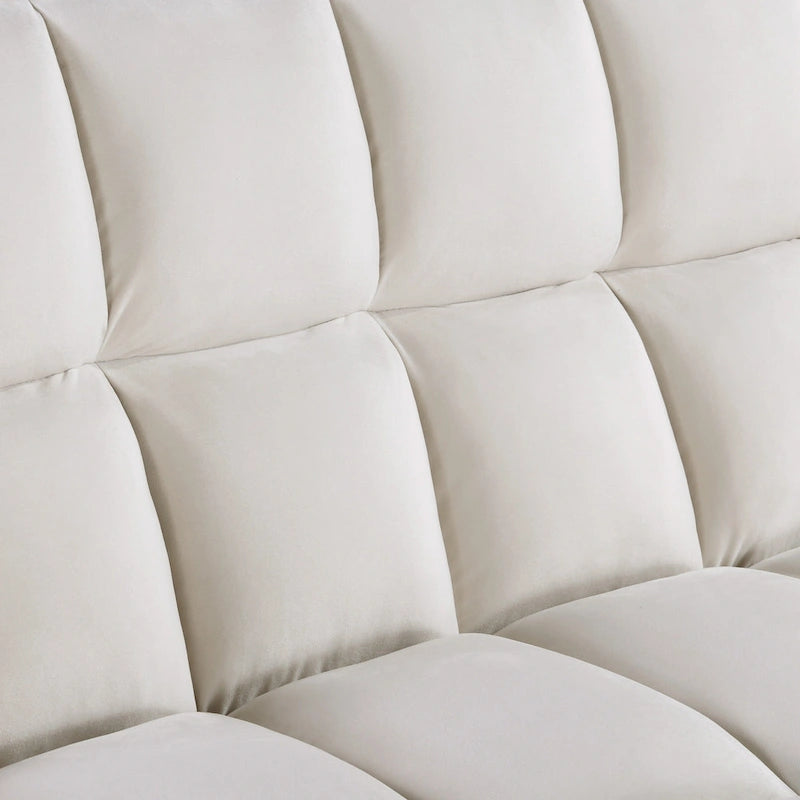 Canapé-lit convertible moderne capitonné 2 places - 173 cm (L) x 140 cm (l) x 51 cm (H)