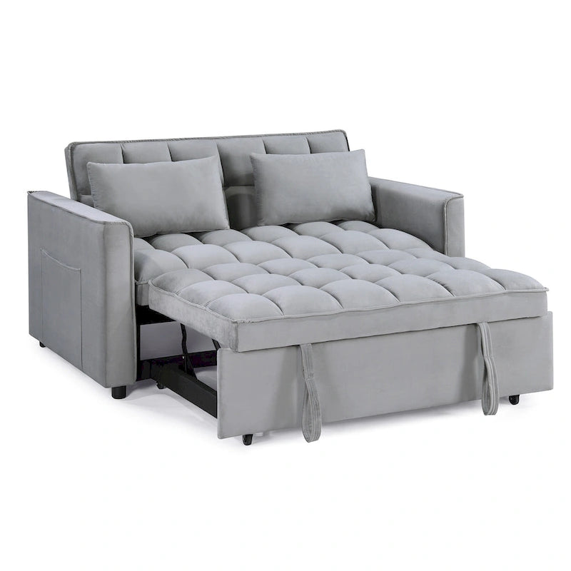 Canapé-lit convertible moderne capitonné 2 places - 173 cm (L) x 140 cm (l) x 51 cm (H)