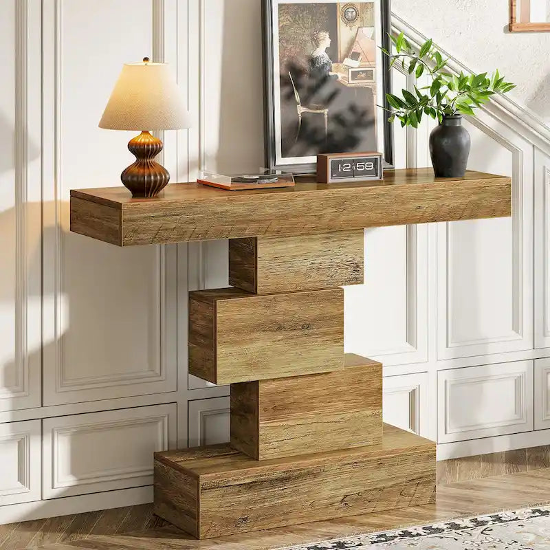 Console/table basse de style ferme en bois de 42,5 pouces pour entrée/couloir