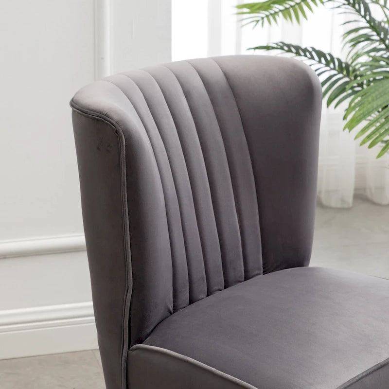 Fauteuil d'appoint gris en polyester 26 pouces