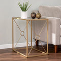 SEI Furniture Lanfranco Transitional Gold Metal Side Table