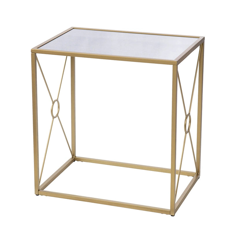 Table d'appoint SEI Furniture Lanfranco en métal doré de style transitionnel