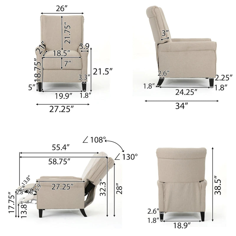 Fauteuil inclinable traditionnel en tissu Charell de Christopher Knight Home