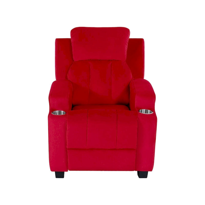 Fauteuil inclinable de luxe pour enfants avec repose-pieds, appui-tête et 2 porte-gobelets. Fauteuil inclinable en microfibre pour enfants de 3 ans et plus.