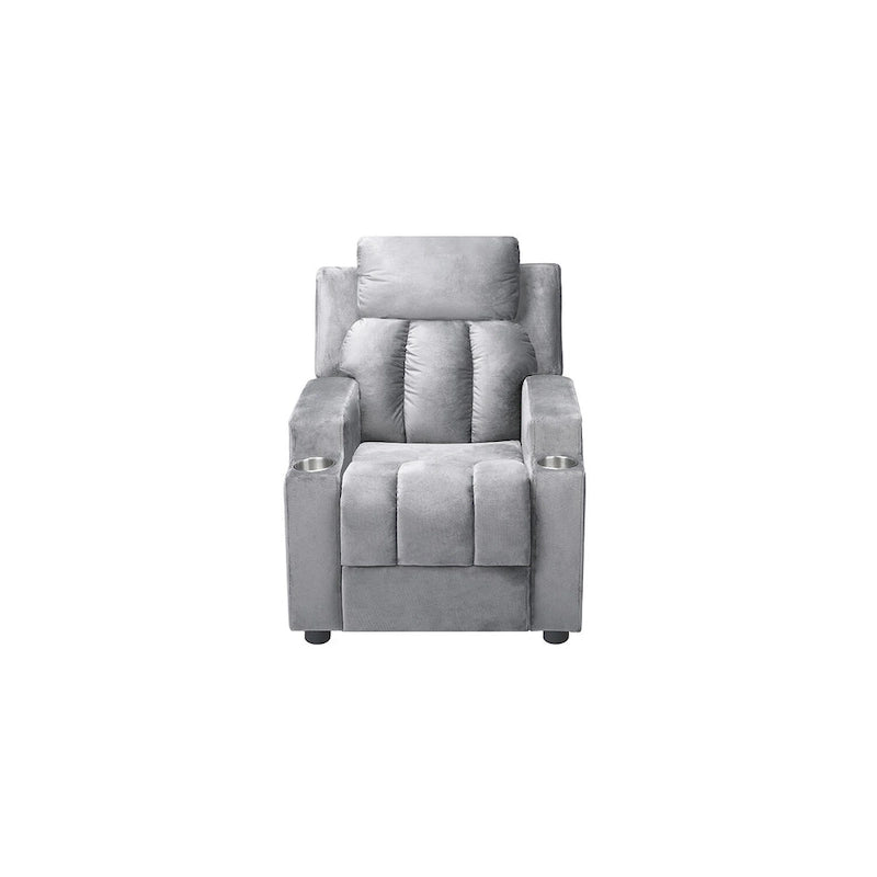 Fauteuil inclinable de luxe pour enfants avec repose-pieds, appui-tête et 2 porte-gobelets. Fauteuil inclinable en microfibre pour enfants de 3 ans et plus.