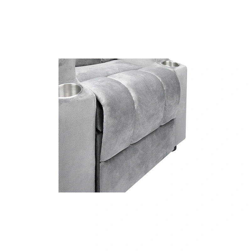 Fauteuil inclinable de luxe pour enfants avec repose-pieds, appui-tête et 2 porte-gobelets. Fauteuil inclinable en microfibre pour enfants de 3 ans et plus.