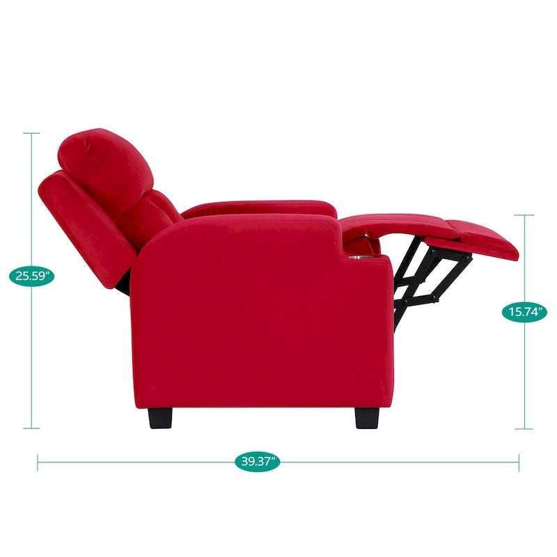 Fauteuil inclinable de luxe pour enfants avec repose-pieds, appui-tête et 2 porte-gobelets. Fauteuil inclinable en microfibre pour enfants de 3 ans et plus.