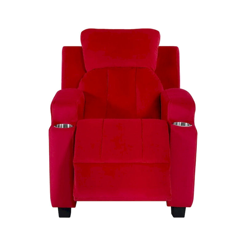 Fauteuil inclinable de luxe pour enfants avec repose-pieds, appui-tête et 2 porte-gobelets. Fauteuil inclinable en microfibre pour enfants de 3 ans et plus.
