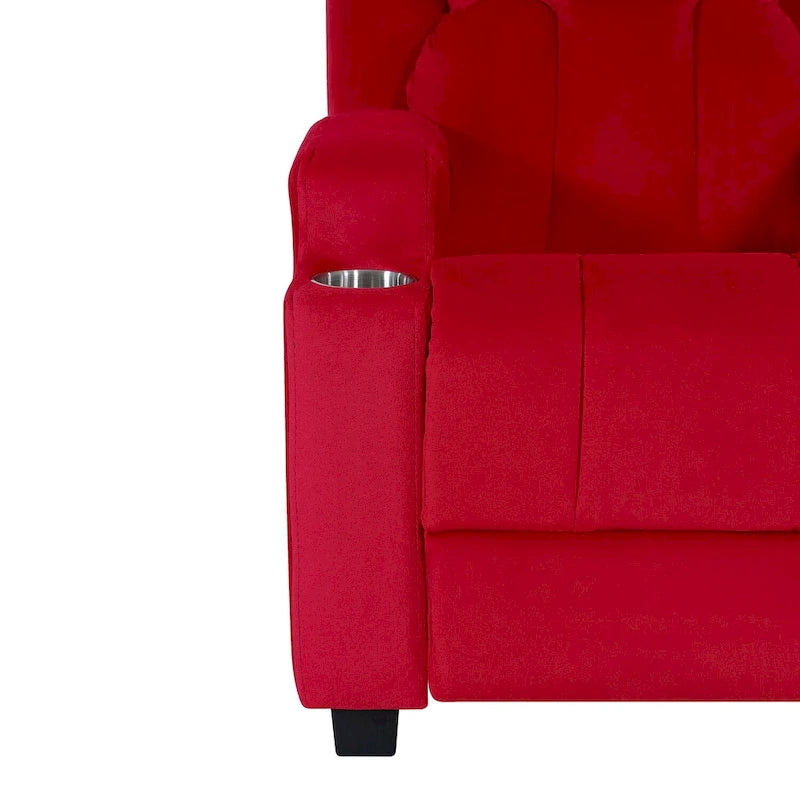 Fauteuil inclinable de luxe pour enfants avec repose-pieds, appui-tête et 2 porte-gobelets. Fauteuil inclinable en microfibre pour enfants de 3 ans et plus.