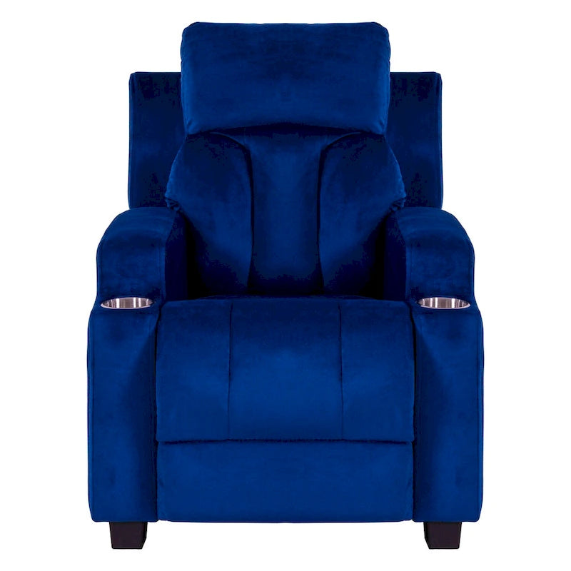 Fauteuil inclinable de luxe pour enfants avec repose-pieds, appui-tête et 2 porte-gobelets. Fauteuil inclinable en microfibre pour enfants de 3 ans et plus.