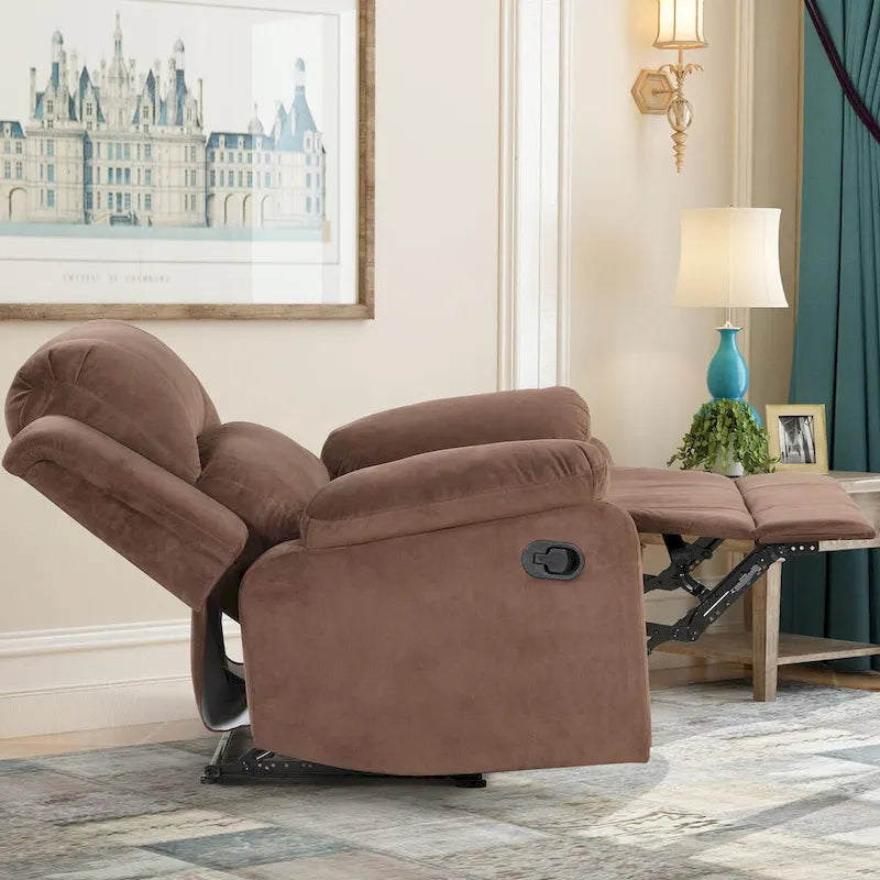 Fauteuil inclinable manuel Ebello en tissu respirant et doux pour la peau, rembourré et souple