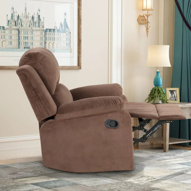 Fauteuil inclinable manuel Ebello en tissu respirant et doux pour la peau, rembourré et souple
