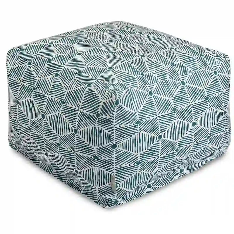 Pouf ottoman d'intérieur Charlie en coton de Majestic Home Goods, 68,5 cm L x 68,5 cm l x 43 cm H