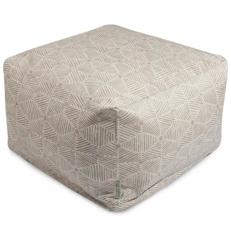Pouf ottoman d'intérieur Charlie en coton de Majestic Home Goods, 68,5 cm L x 68,5 cm l x 43 cm H