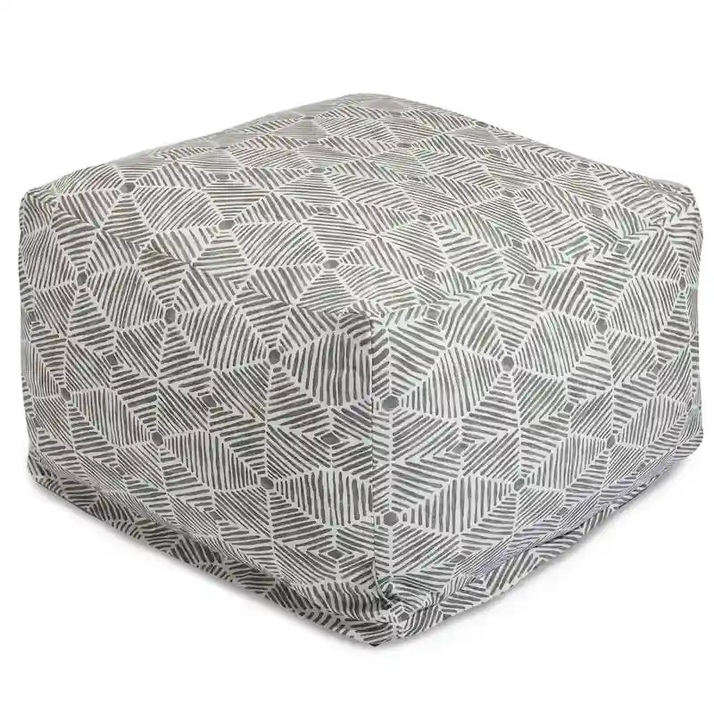 Pouf ottoman d'intérieur Charlie en coton de Majestic Home Goods, 68,5 cm L x 68,5 cm l x 43 cm H