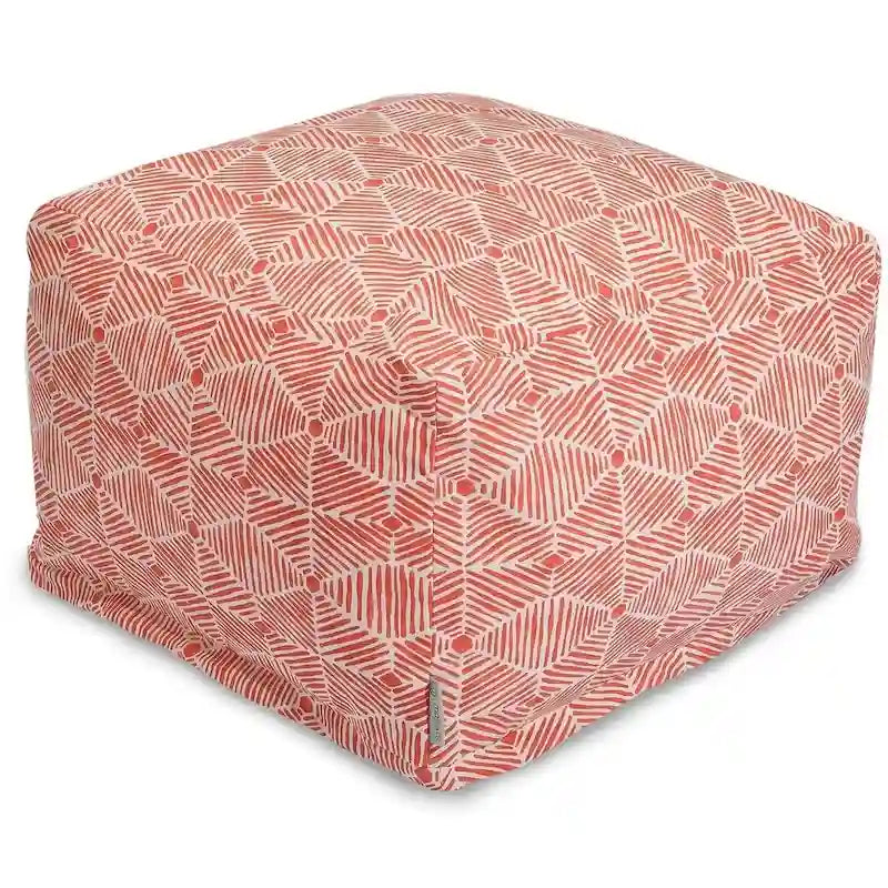 Pouf ottoman d'intérieur Charlie en coton de Majestic Home Goods, 68,5 cm L x 68,5 cm l x 43 cm H