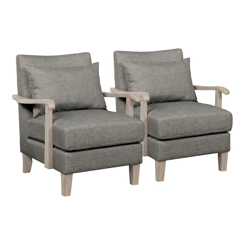 Fauteuil d'appoint contemporain Perth en tissu gris rembourré par Furniture of America
