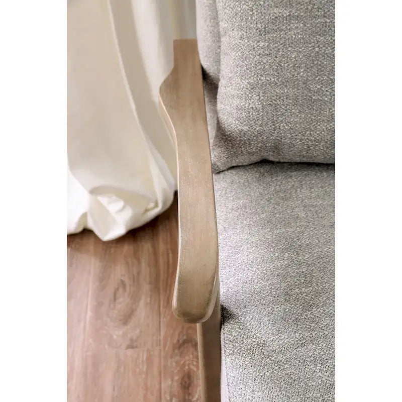 Fauteuil d'appoint contemporain Perth en tissu gris rembourré par Furniture of America