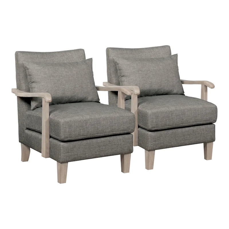 Fauteuil d'appoint contemporain Perth en tissu gris rembourré par Furniture of America