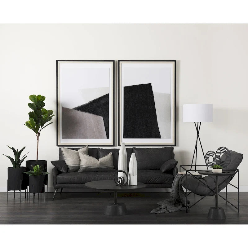 Canapé Cochrane II en cuir véritable marron - 82,0 cm (L) x 33,0 cm (l) x 32,3 cm (H)