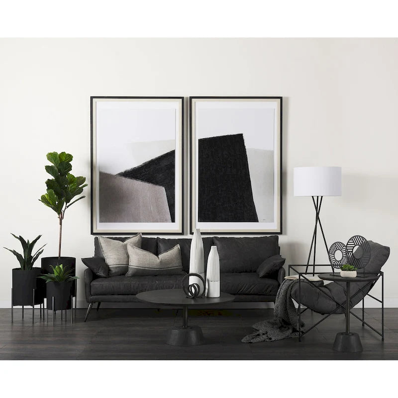 Canapé Cochrane II en cuir véritable marron - 82,0 cm (L) x 33,0 cm (l) x 32,3 cm (H)