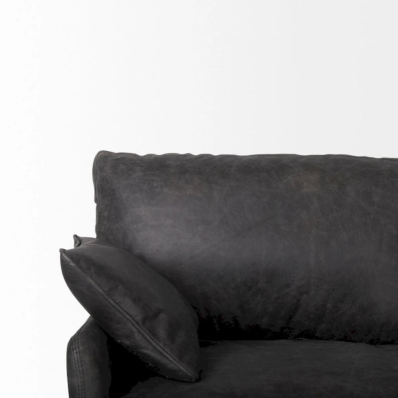 Canapé Cochrane II en cuir véritable marron - 82,0 cm (L) x 33,0 cm (l) x 32,3 cm (H)