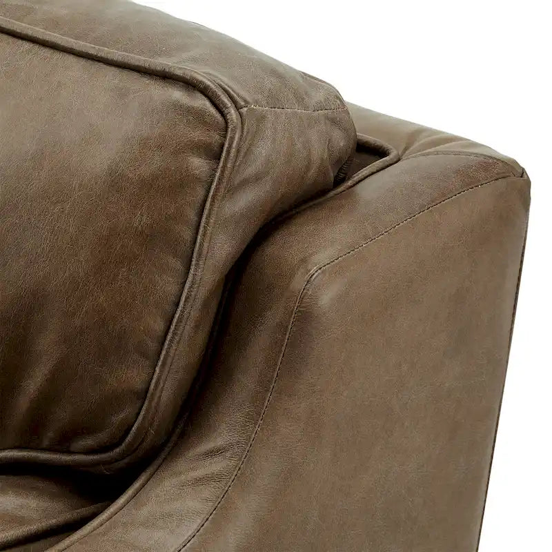 Canapé d'angle Darius Tan Oxford en cuir par iNSPIRE Q Modern