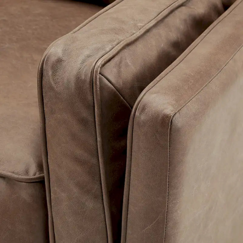 Canapé d'angle Darius Tan Oxford en cuir par iNSPIRE Q Modern