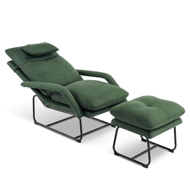 Fauteuil inclinable MCombo avec repose-pieds, fauteuils avec dossier réglable pour salon et chambre, tissu Leatheraire 4233